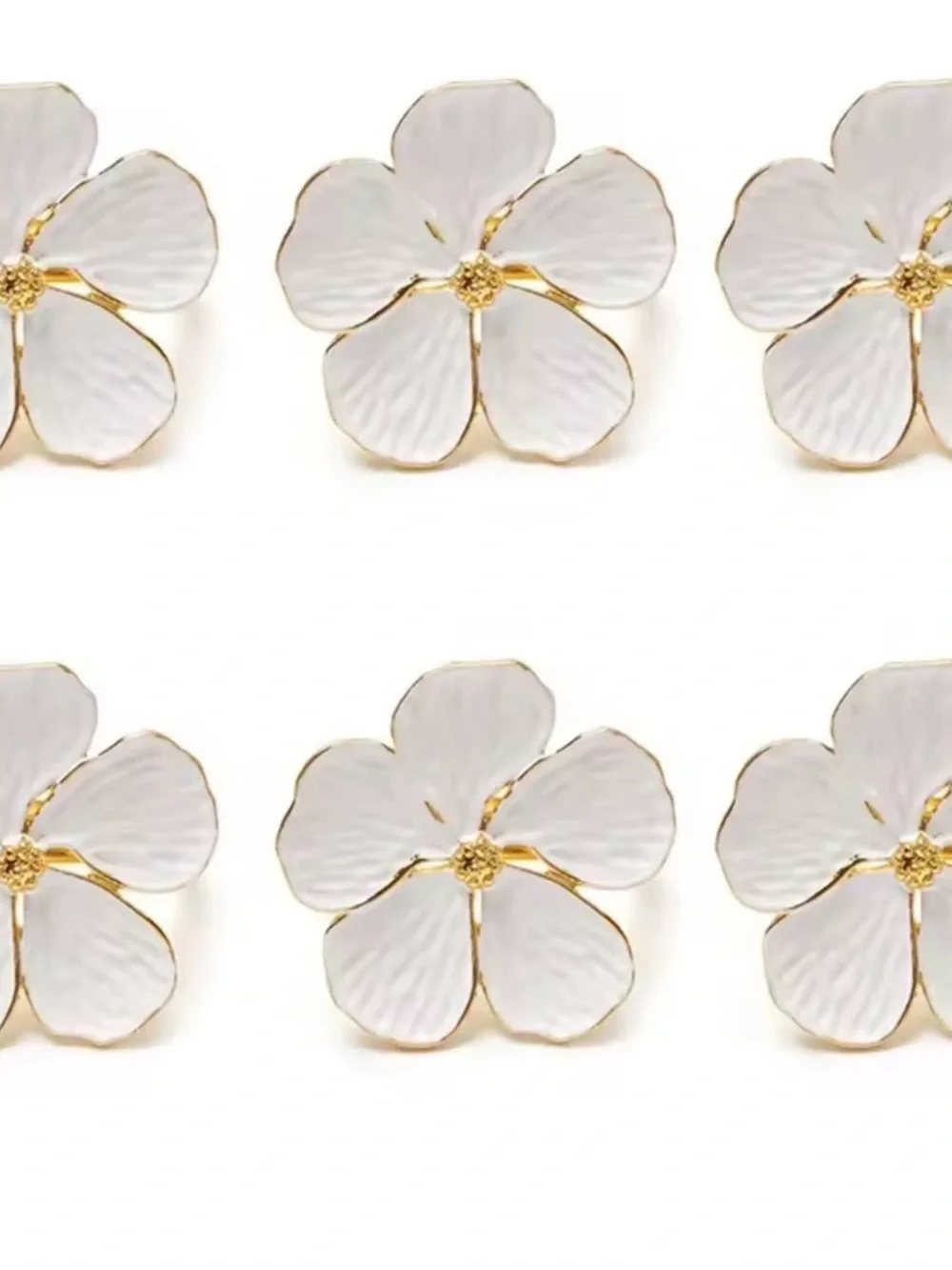 Flower Napkin Rings Set of 12